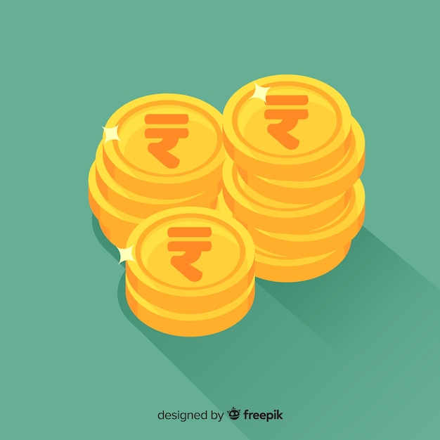 Gratis vector indiase rupee munt stapel