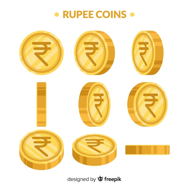 Indiase rupees muntset