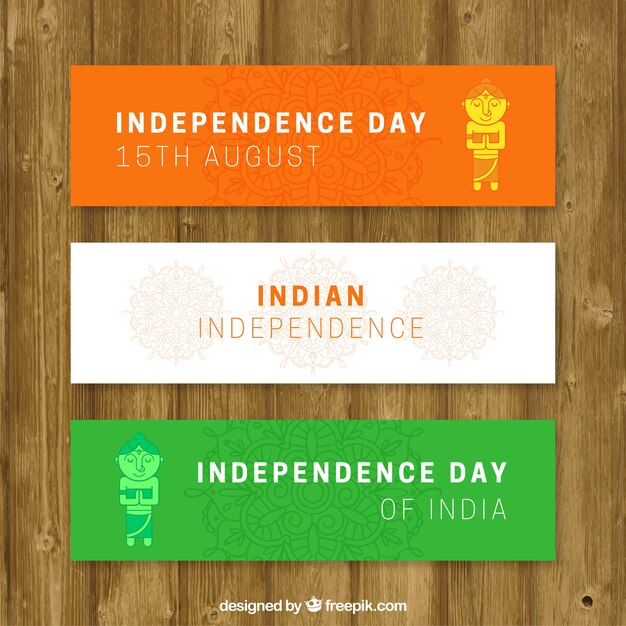 Gratis vector indiase vlag banners