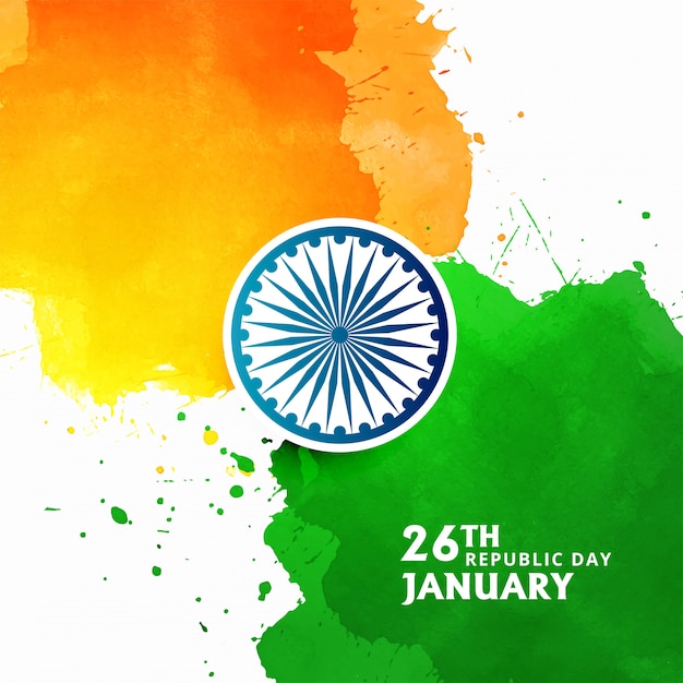 Indiase vlag thema stijlvolle aquarel