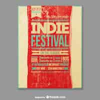 Gratis vector indie festival vector sjabloon