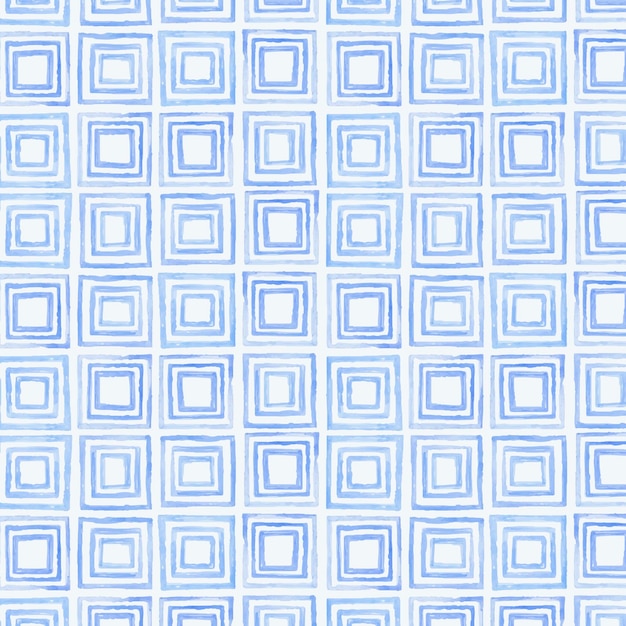 Indigo blauwe aquarel geometrische naadloze patroon achtergrond