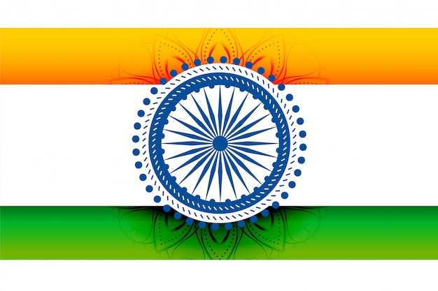 Gratis vector indisch de vlagontwerp van tricolor met decoratief chakra