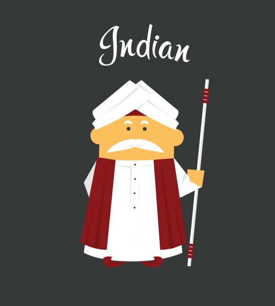 Indische mens flat illustratie