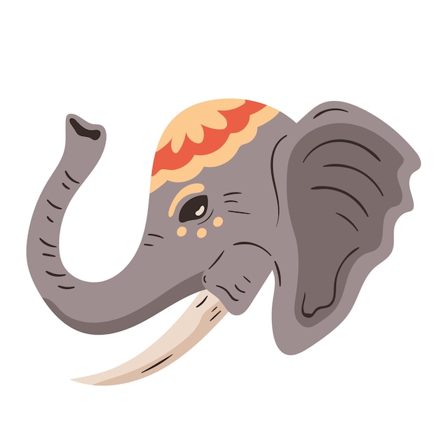 Gratis vector indische olifant hoofd