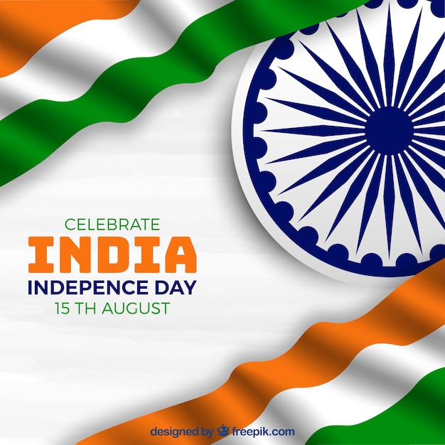 Indische vlag achtergrond wapperen voor onafhankelijkheidsdag