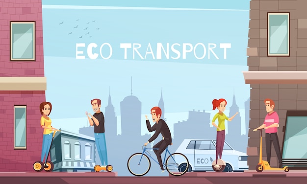 Gratis vector individuele eco transport city