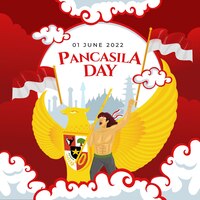 Indonesische pancasila-dagviering achtergrond