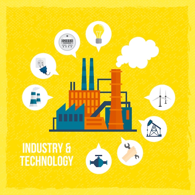 Gratis vector industrie en technologie achtergrond