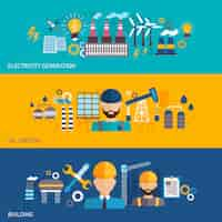 Gratis vector industriële banner set