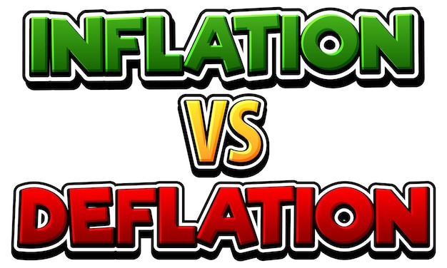 Inflatie versus deflatie lettertype logo