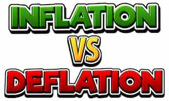 Gratis vector inflatie versus deflatie lettertype logo