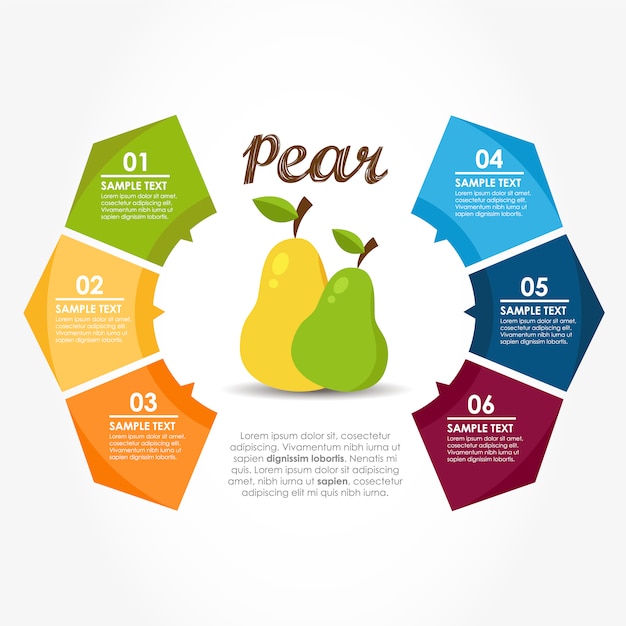 Infografisch sjabloon met peren