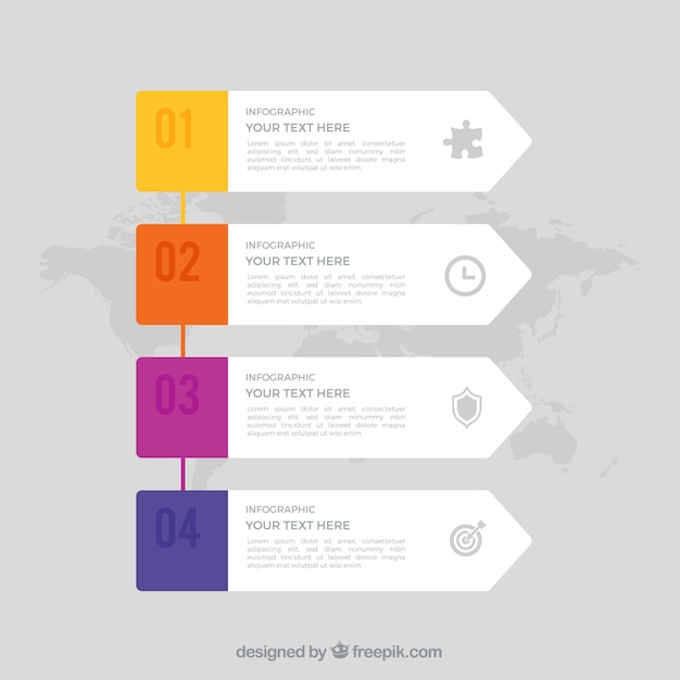 Infografisch sjabloon met wereldkaart