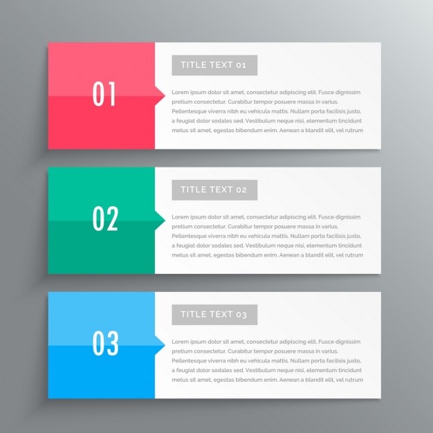 Infographic banners drie stappen voor uw data