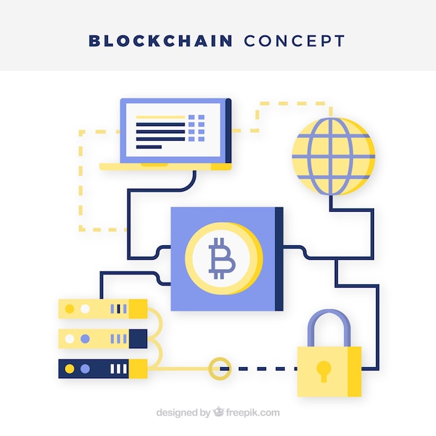 Gratis vector infographic blockchain concept