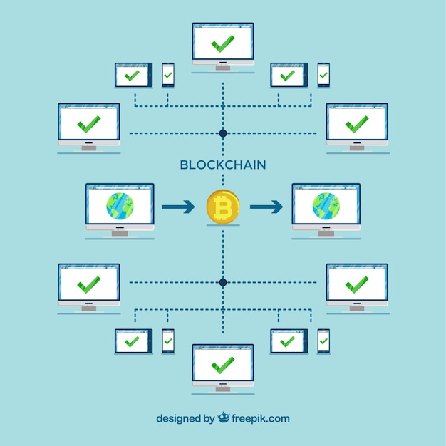 Gratis vector infographic blockchain concept