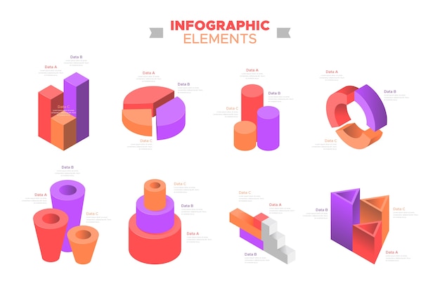 Gratis vector infographic element collectie concept