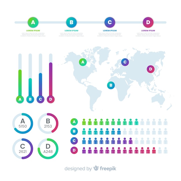 Infographic element collectie plat ontwerp