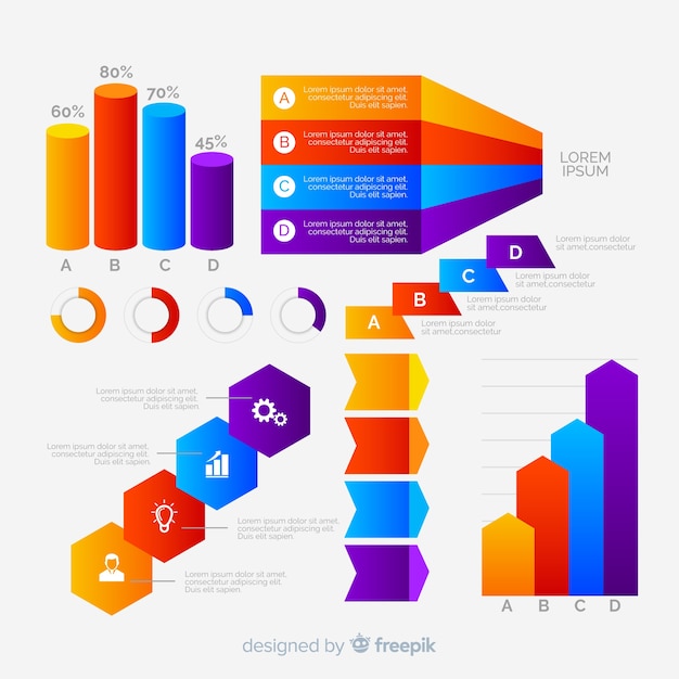Infographic element collectie plat ontwerp