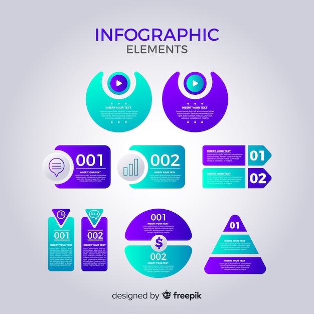 Gratis vector infographic element collectie