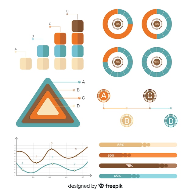 Gratis vector infographic element collectie