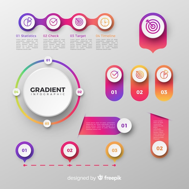 Gratis vector infographic element collectie