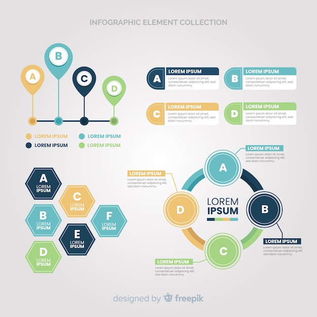 Gratis vector infographic element collectio