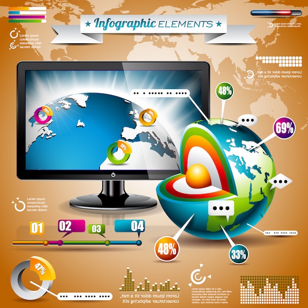 Gratis vector infographic elementen collectie