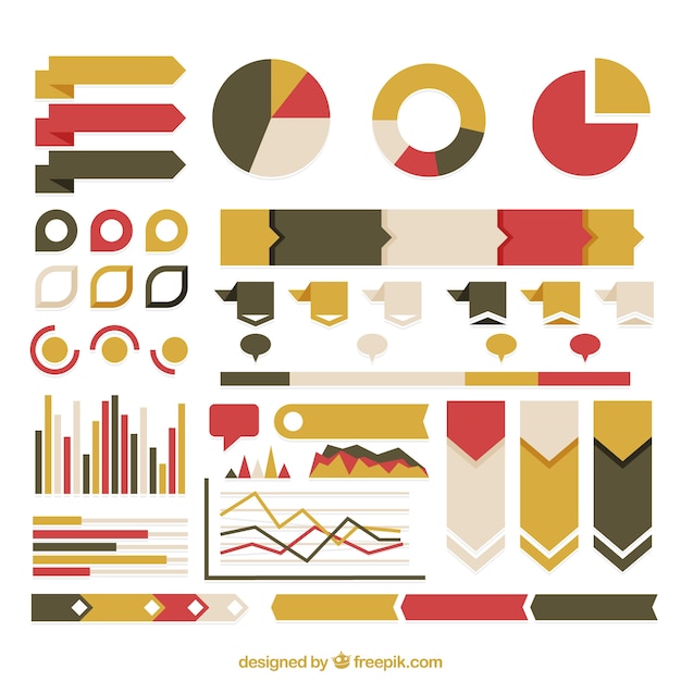 Gratis vector infographic elementen in vier kleuren
