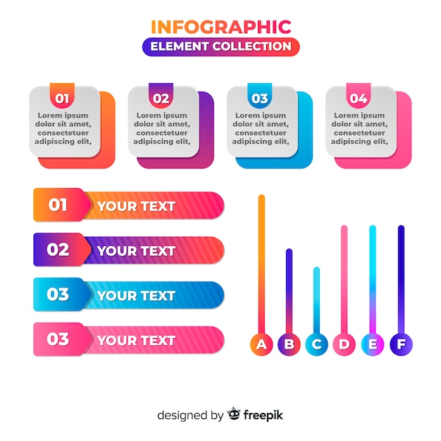 Infographic-elementen van gradiëntelementen