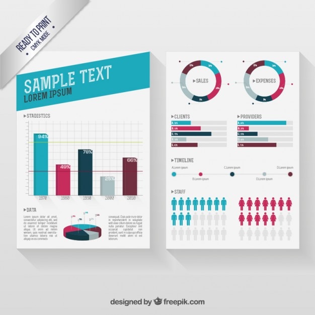 Gratis vector infographic flyer