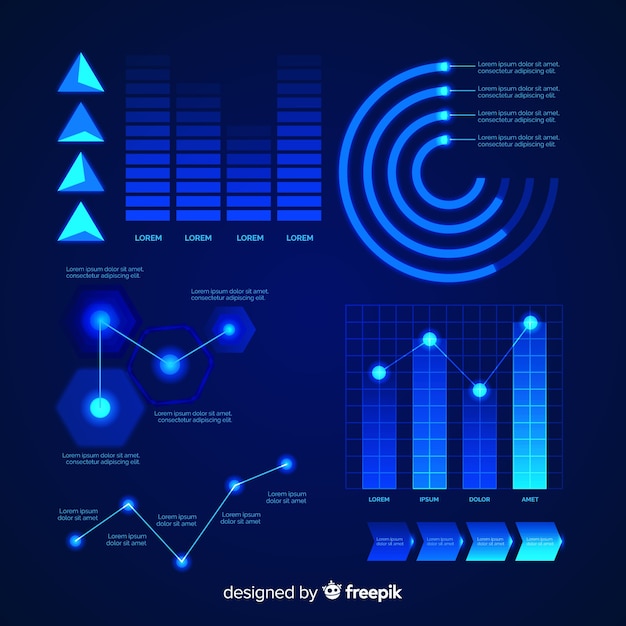 Infographic futuristische elementenverzameling