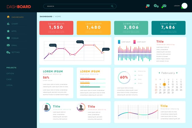 Infographic gebruikerspaneel dashboard