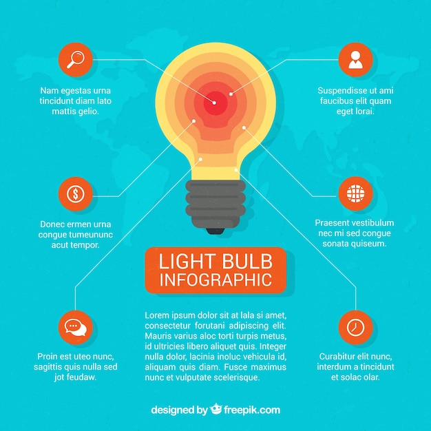 Gratis vector infographic gloeilamp