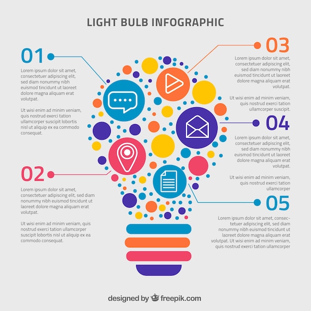 Gratis vector infographic gloeilamp