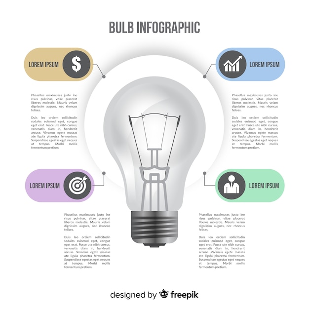 Gratis vector infographic gloeilamp