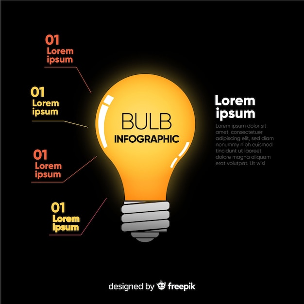 Gratis vector infographic gloeilamp