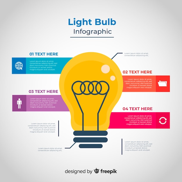 Gratis vector infographic gloeilamp