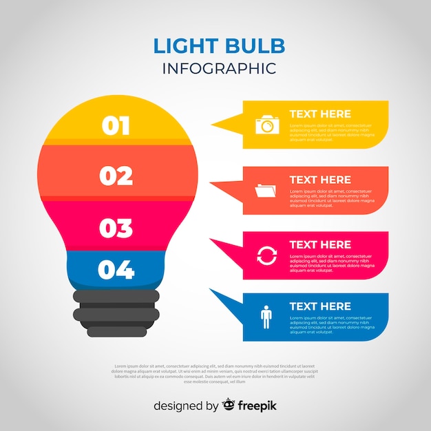 Gratis vector infographic gloeilamp