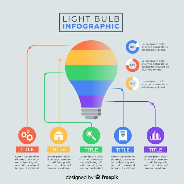 Gratis vector infographic gloeilamp