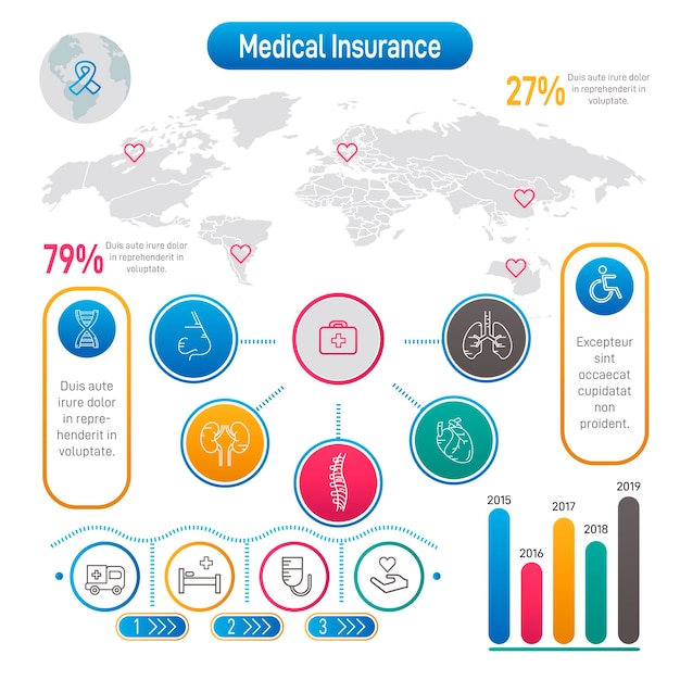 Gratis vector infographic medische gezondheidszorg