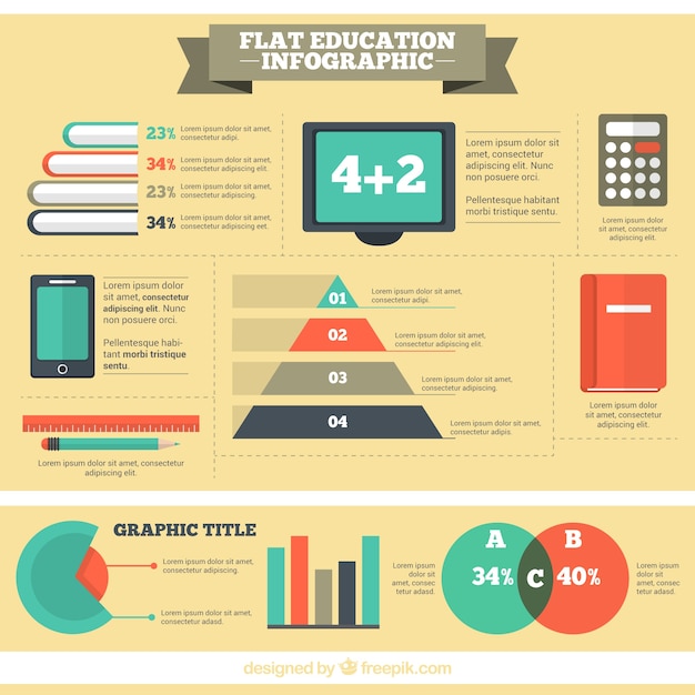 Gratis vector infographic over het onderwijssysteem