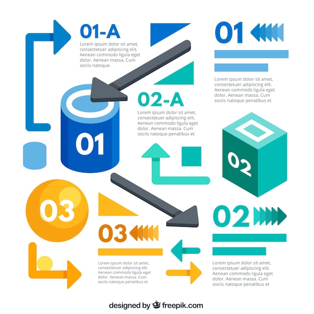 Infographic pijlen en abstracte vormen