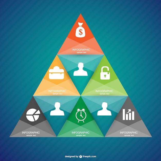 Gratis vector infographic piramide ontwerp