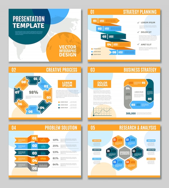 Gratis vector infographic presentatieset