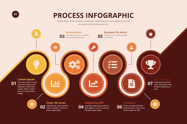 Gratis vector infographic proces met grafiek