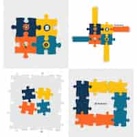 Gratis vector infographic puzzle collection