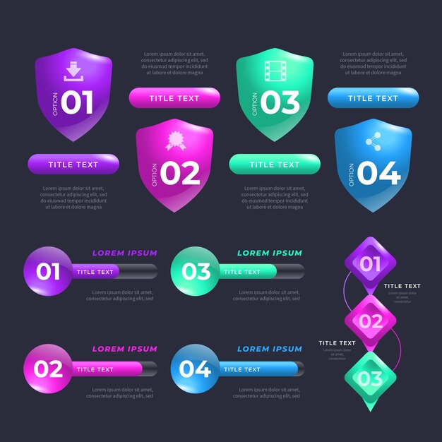 Infographic realistische glanzende elementen