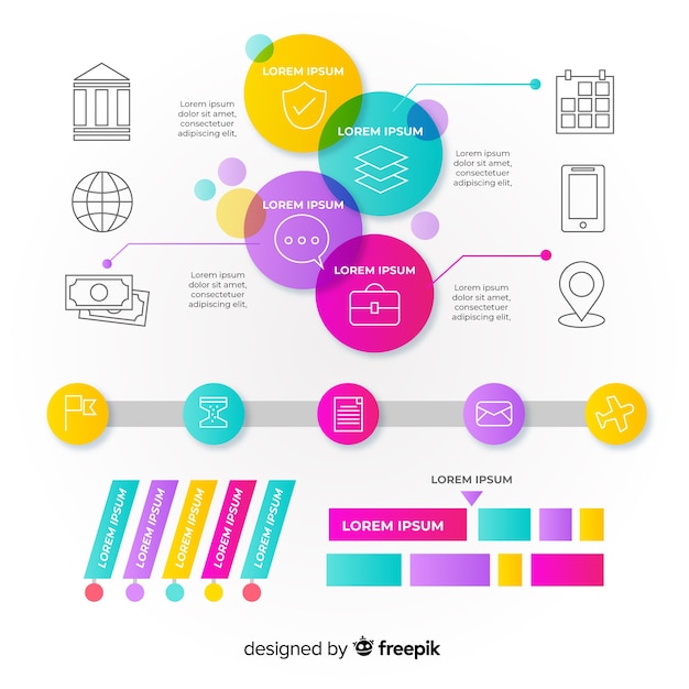 Gratis vector infographic sjabloon in verloopstijl